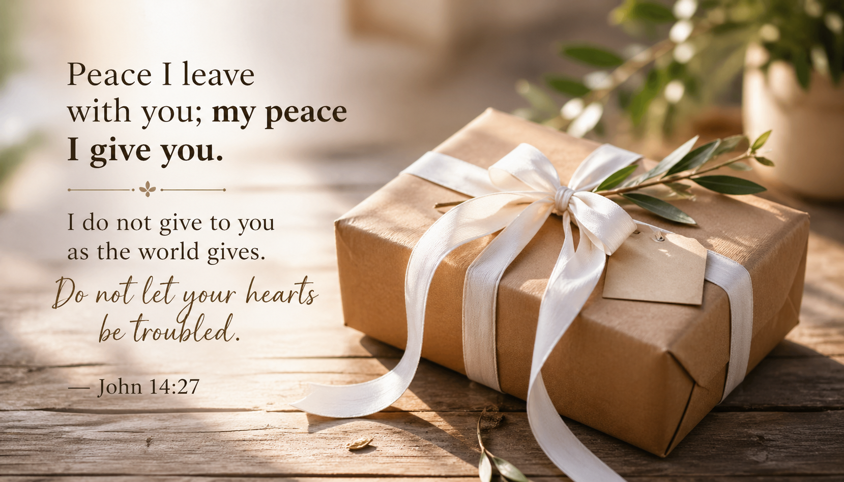 John 14:27 — Peace I Leave with You | Gift of Peace Wallpaper